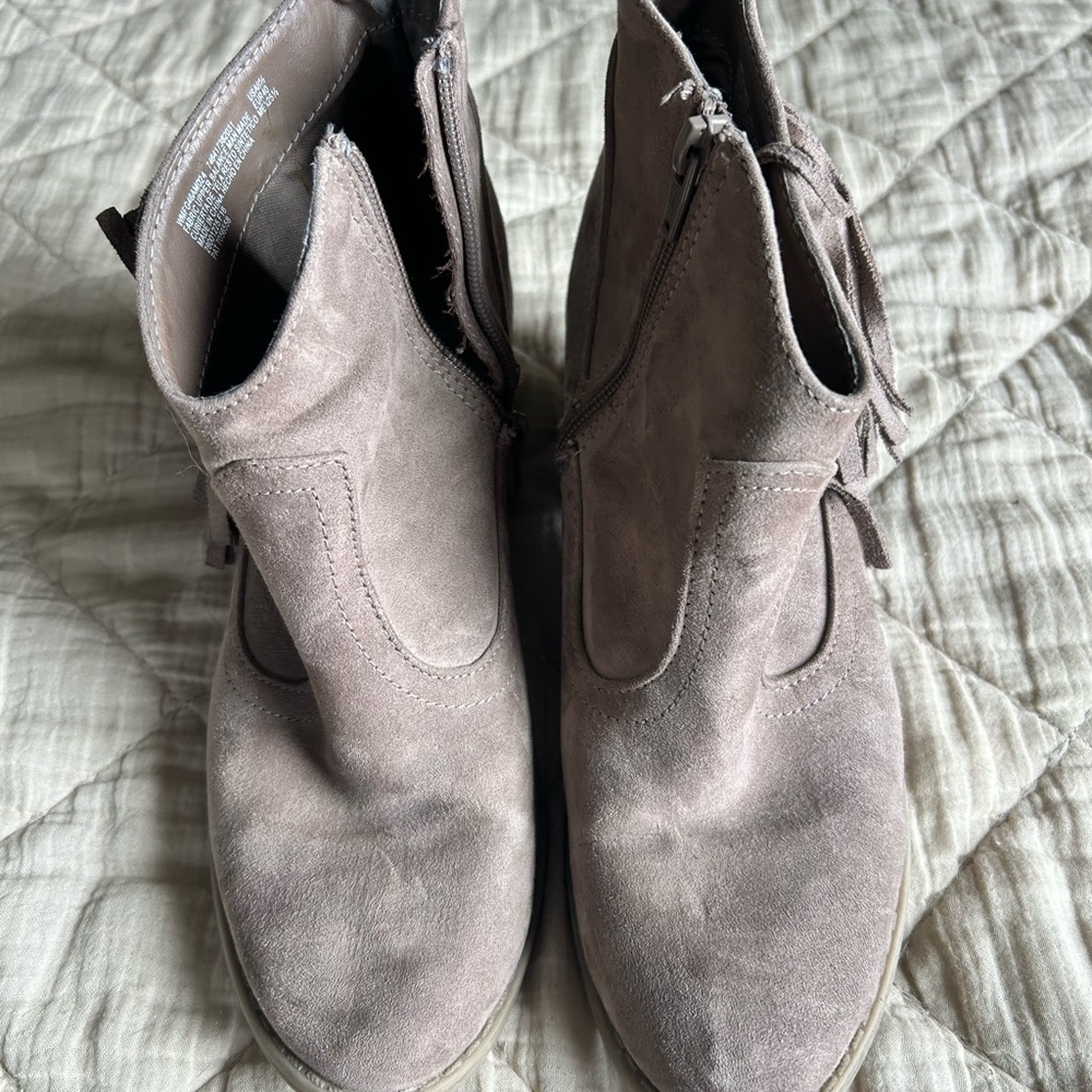 Women's Suede Ankle Bootie in Taupe — Comfortable Everyday Style